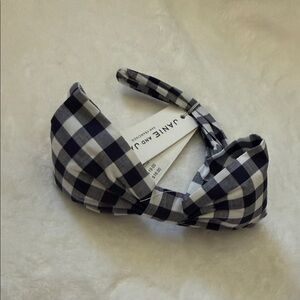 Janie and Jack Classic Black and White Plaid Headband